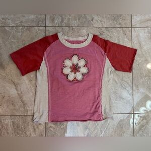 Floral Distressed Tshirt Oversized Medium